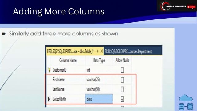 Creating Tables in SSMS || Video 14 || DBMS Trainer