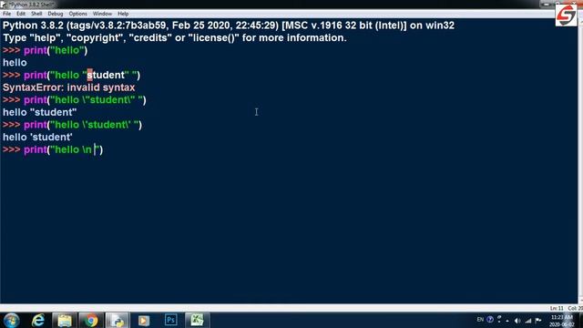 #23 Escape Sequence Characters in Python Step by Step - Python Tutorial for Beginners