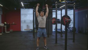 Жимовой швунг двух гирь/ KB push press