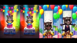Happy Birthday Level 10 - Level 35 My Talking Tom Vs My Talking Tom 2