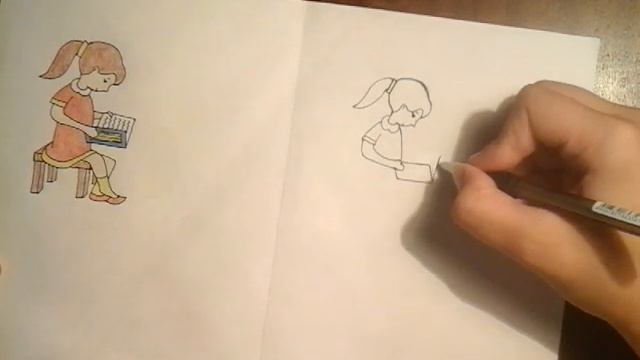 Запрос. Как нарисовать девочку (читает)?)))