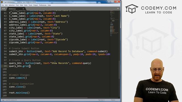 Building Out The GUI for our Database App - Python Tkinter GUI Tutorial 20 смотреть онлайн
