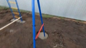 Детский спортивный комплекс. Турник канат, качели, кольца.