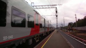 Из Москвы до Парка Патриот - электропоезд ЭС1П-014 "Ласточка" прибывает в Кубинку-1
