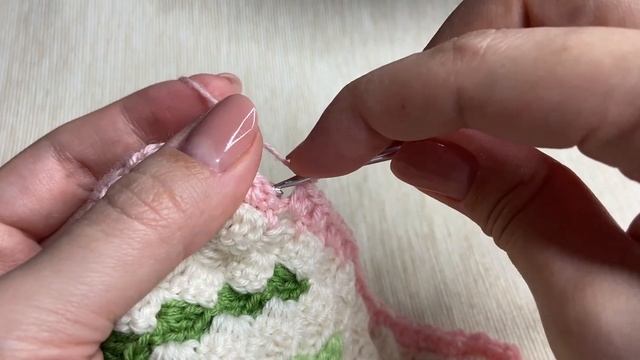 Способ обвязки края работы в технике вязания крючком С2С.