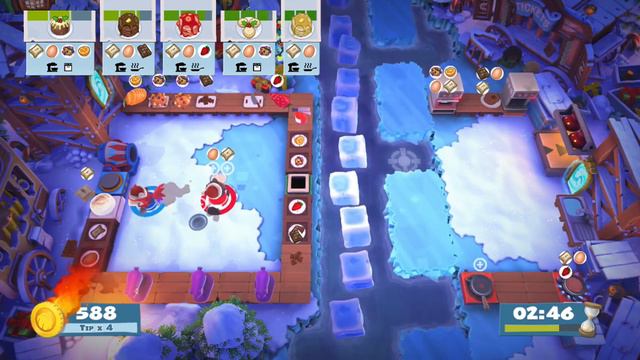 Overcooked 2 DLC Seasonal Update - Winter Wonderland - Level 1-5 4 Star 2 Player Co-op смотреть онлайн
