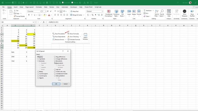 Excel - Select All Formulas And Their Precedents - Episode 2560