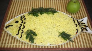 Салат Мимоза рецепт с яблоком, очень сочный и вкусный! #10