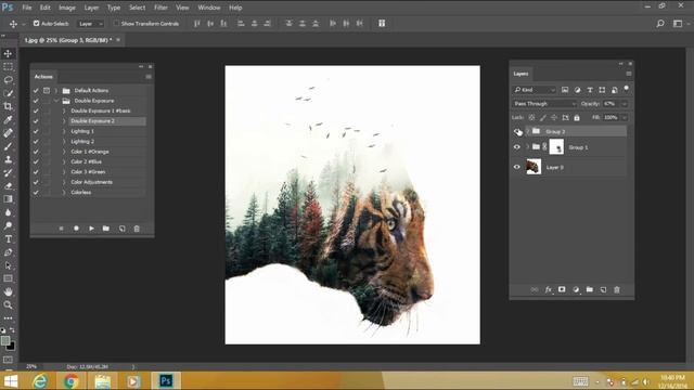 Double Exposure Photoshop Action Tutorial | Just One Click смотреть онлайн