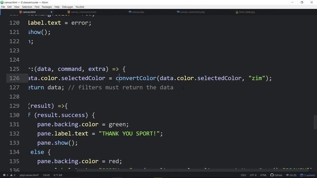 VID 38 - Data from Canvas Form - Learn JavaScript with Creative Coding - fun, colorful and free!