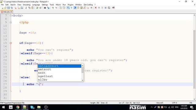 Raw Php Bangla Tutorial | if else, else if & switch | Part 6 | Freelancer Nasim смотреть онлайн