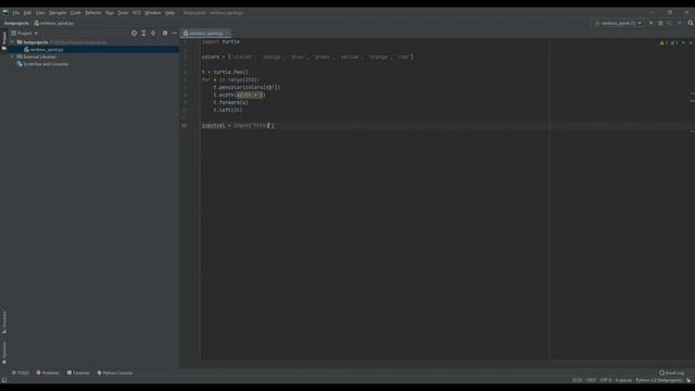 Fun with Python [ENGLISH] - Rainbow Septagon / Heptagon Spiral using Turtle Graphics