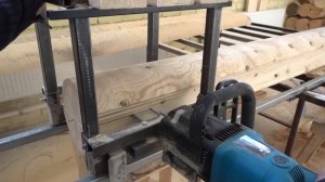 Точный ровный продольный распил бревна пополам!