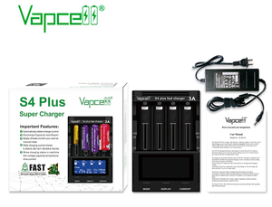 Зарядное устройство Vapcell S4 plus, 3 А, 4 слота, Charger с Алиэкспресс