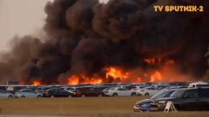В масштабном пожаре сгорели 3,5 тысячи автомобилей