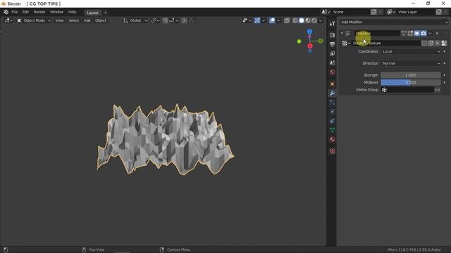 Controlling Displace Texture with an Empty in Blender