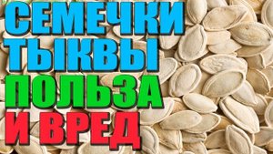 СЕМЕЧКИ ТЫКВЫ Польза и ВРЕД