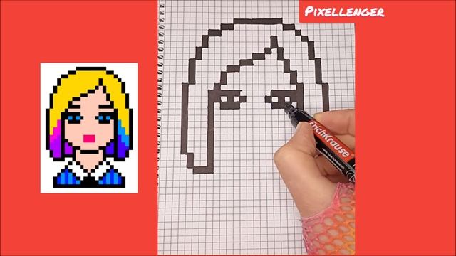 Энид Синклер из сериала Уэнздэй Как рисовать по клеточкам How to Draw Pixel Art Enid Wednesday
