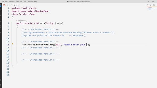 Session55 Java JOptionPane - Show Input Dialog, 4 overloaded versions - Pashto смотреть онлайн