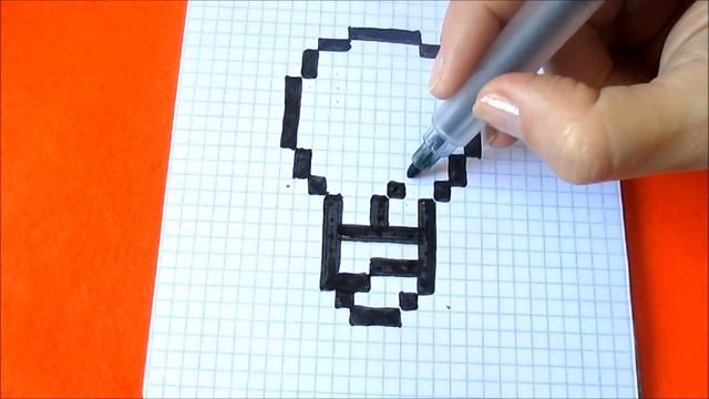 Как нарисовать Лампочку  по клеточкам в тетради Пиксель Арт Light Bulb How To Draw