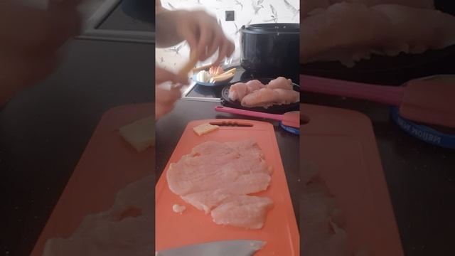 куриные рулетики с сыром. фритюрница без масла. AiroFritur.