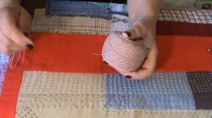 Покрывало в японской технике БОРО. Часть 2. Сборка, начало стёжки. Подробнее о нитках.