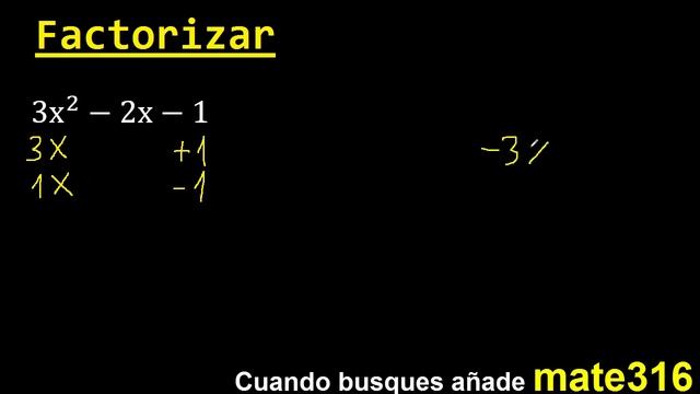 Factorizar 3x^2-2x-1 , factores primos , metodo de aspa simple y comprobacion смотреть онлайн