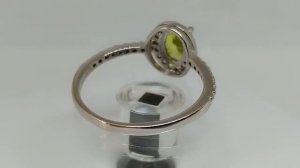 Кольцо с шри-ланкийским хризобериллом 0.97ct (7х5мм), LED освещение