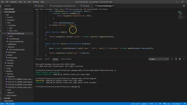 Users Management System #18 Deleting Users, Creating User Logs - Laravel, VueJS смотреть онлайн