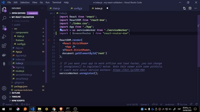 Form Validation with React Hook Form #2 (Firebase, Route & Main Component Setup)