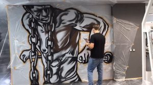 Конор Макгрэгор.Konor Mcgregor.Timelapse graffiti. Граффити оформление. Роспись стен помещения