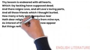 Sonnet 31 by William Shakespeare | Thy bosom is endeared with all hearts