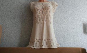 МАЙКА СПИЦАМИ _ЛЕТНЯЯ ПРОХЛАДА_С УЗОРОМ ЛИСТИКИ.СХЕМА.ХЕЙТЕРЫ./Вязание спицами.