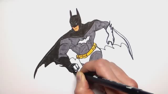 Нарисуй и раскрась Бетмена и Человека паука \\ Рисование для мальчиков!