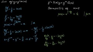 #1.111 xy'+y=y^2ln(x) Differential Equation