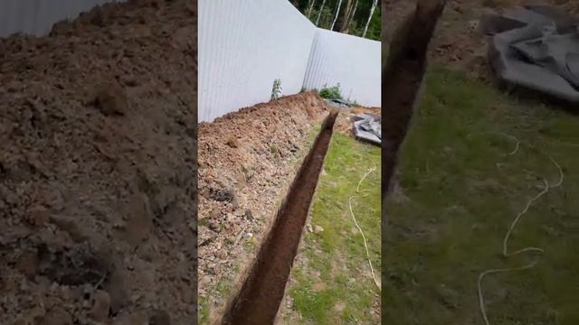 Рабочий процесс устройства глубинного дренажа загородного участка. Этап 1.