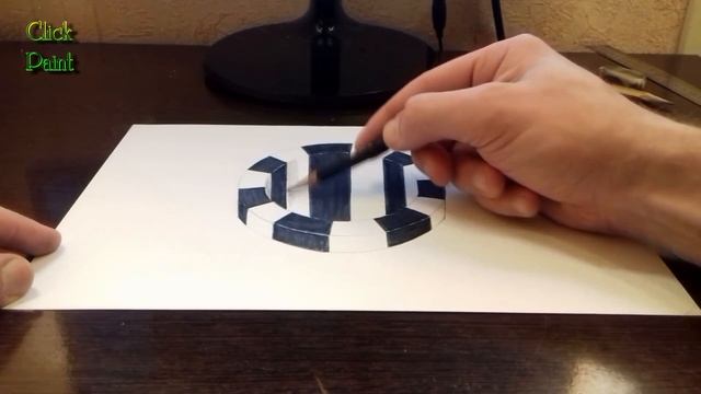 Простая 3D Иллюзия Как рисовать объемный рисунок / Hole 3D Trick Art on Paper