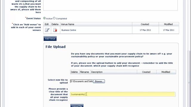 RMP tool module 1: Event setup