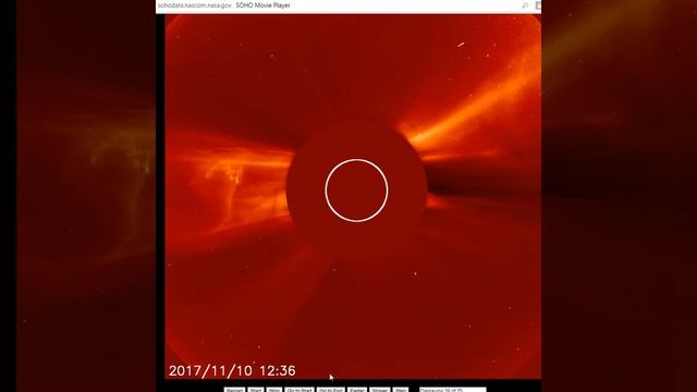 Солнечная вспышка 10.11.2017 Вспышка на солнце 10 ноября 2017 (SOHO LARCO C2) смотреть онлайн