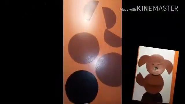 Щенок - Пушок, поделка из цветной бумаги. смотреть онлайн