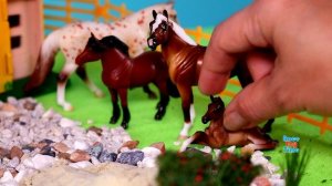 Farm Diorama for Mini Barnyard Animal Figurines -  Learn Animal Names
