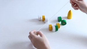 Наборная игрушка из дерева "Гусеница", компания "Дюна"