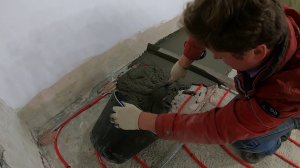 Гараж мечты (часть четвертая) Заливаю стяжку по маякам на теплый пол.