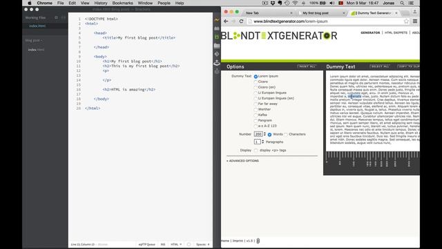 5. Starting to fill the structure | HTML | CSS3 | JAVASCRIPT