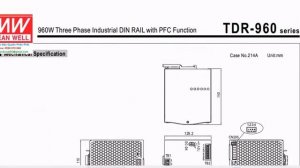 Thông số bộ nguồn MEAN WELL TDR-960-24,  TDR-960-48,