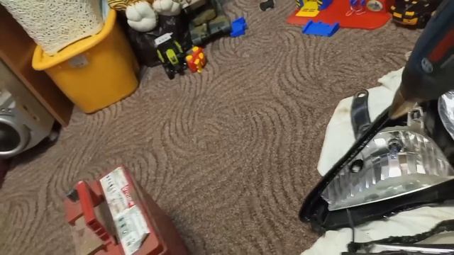 установка линз в фары ближнего света Estima