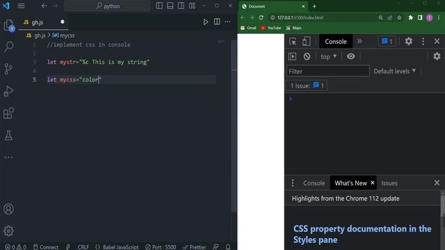 css in console.log | css important concepts
