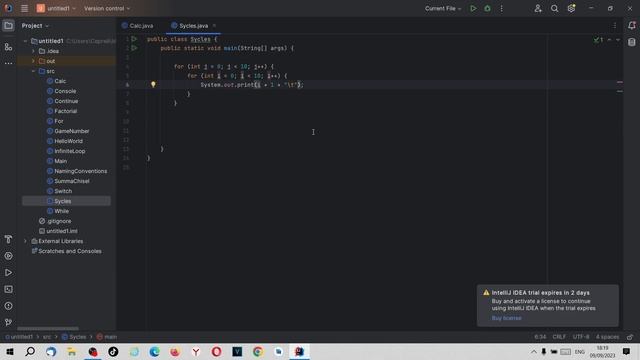 Основы Java. Урок 029. Вложенные циклы.