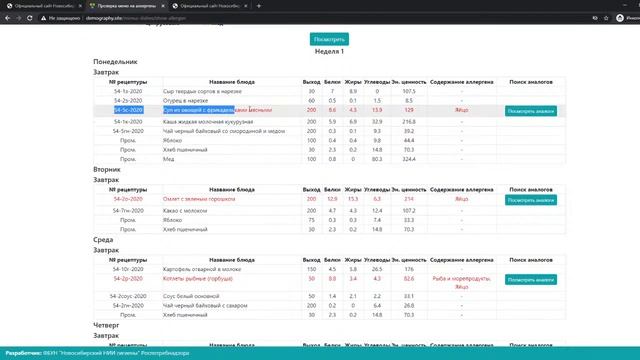 Вебинар по ПС «Питание и мониторинг здоровья» (работа с меню, ежедневная информация)