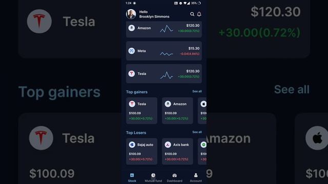 Stock & Mutual Fund Investment App UI in React Native